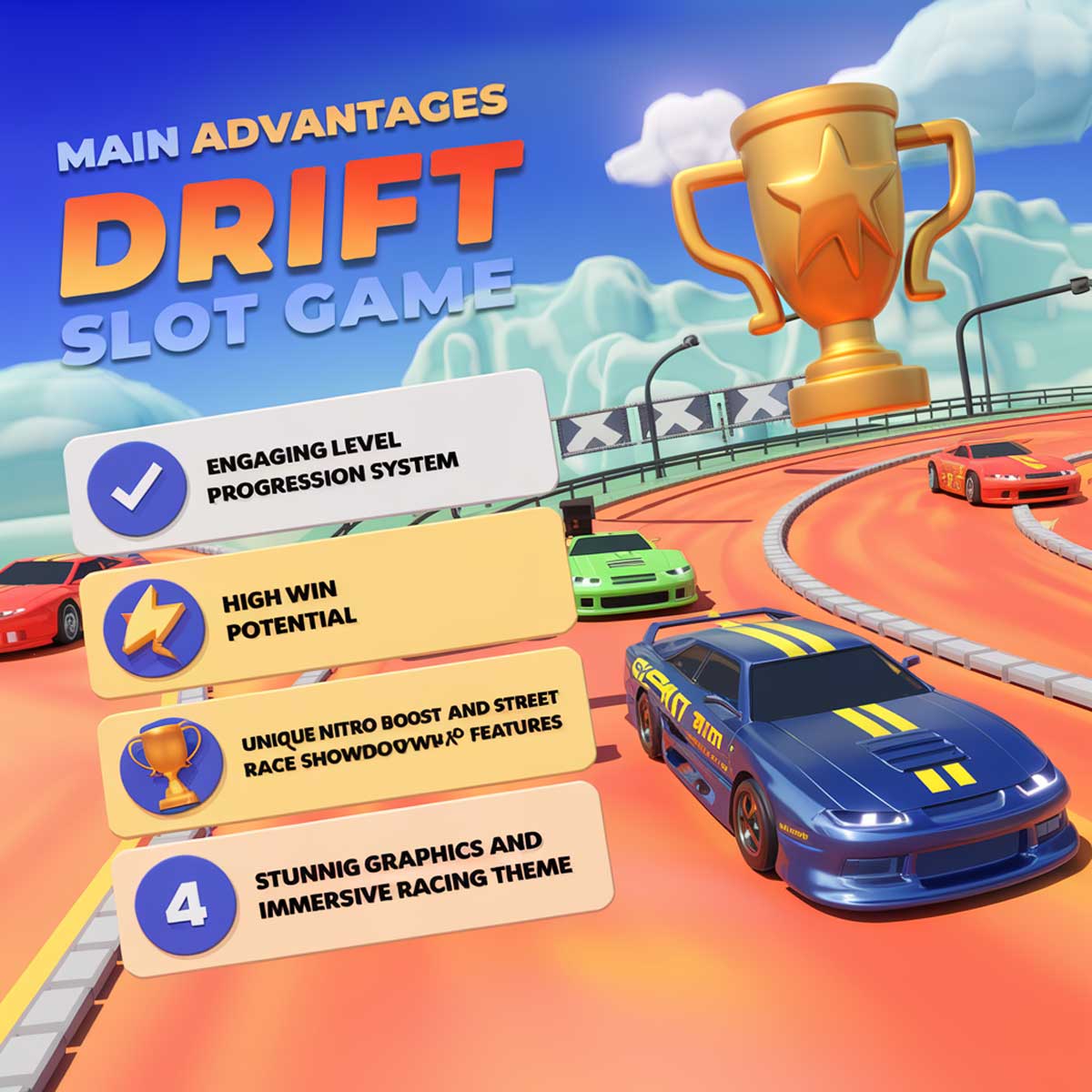 Drift slot machine game